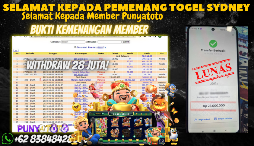 Bukti JP Togel Online Punyatoto - Togel Sydney