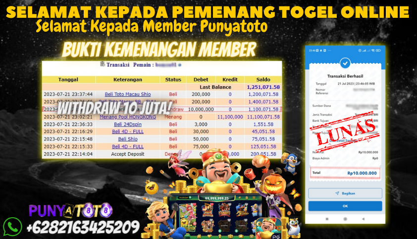 Bukti JP Togel Online Punyatoto - Togel Hongkong