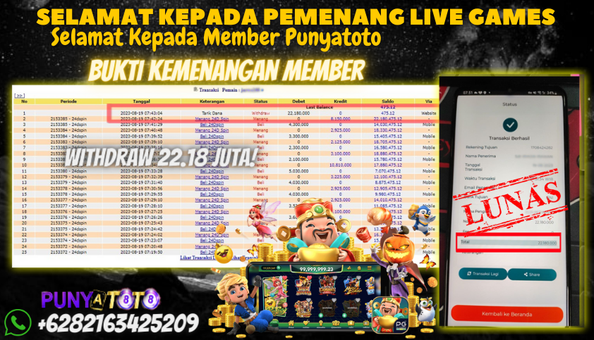 Bukti JP Live Casino - 24D Spin